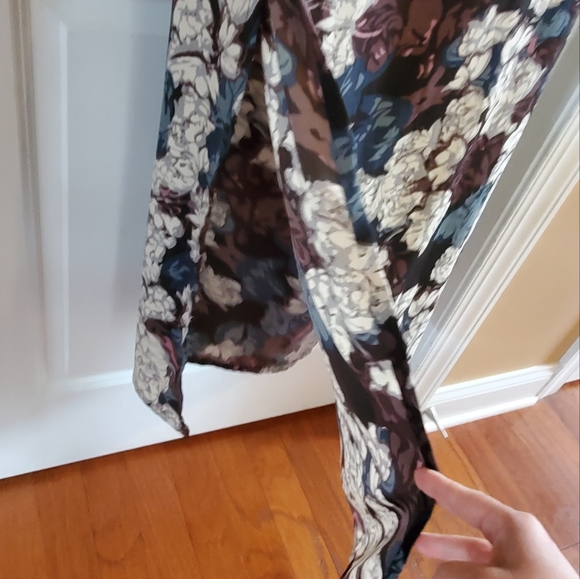 Walter Baker Kendall Floral Long Sleeve Puff Shoulder Slit Detail Maxi Dress L - Picture 2 of 7